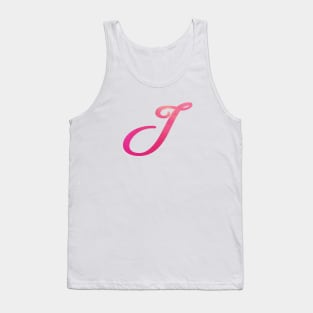 Letter I Monogram, Pink Color Personalized Design Tank Top